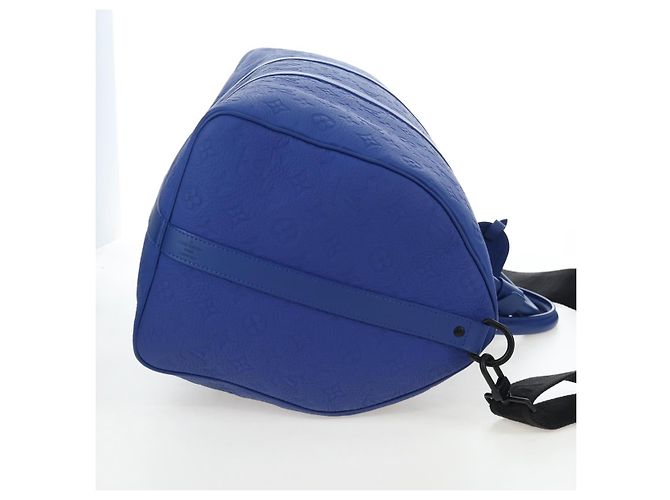 LOUIS VUITTON Monogram Taurillon Keepall Bandouliere 50 Blue Auth 191461SM Monogramma - vista 4