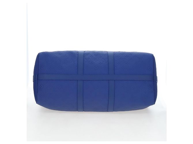 LOUIS VUITTON Monogram Taurillon Keepall Bandouliere 50 Blue Auth 191461SM Monogramma - vista 5