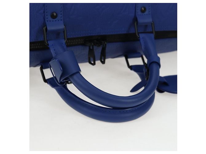 LOUIS VUITTON Monogram Taurillon Keepall Bandouliere 50 Blue Auth 191461SM Monogramma - vista 7