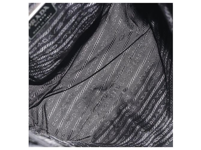 Zaino PRADA Nylon Nero Argento Auth mr2651 - vista 11