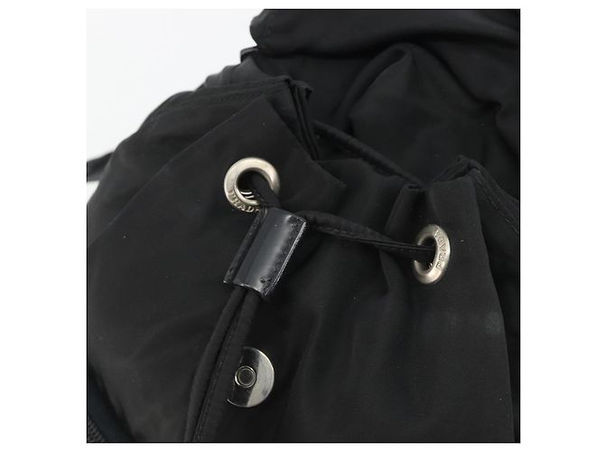 Zaino PRADA Nylon Nero Argento Auth mr2651 - vista 21