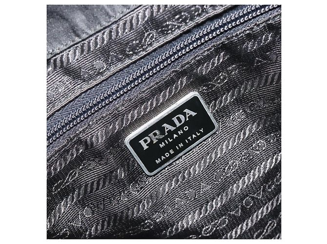 Zaino PRADA Nylon Nero Argento Auth mr2651 - vista 22