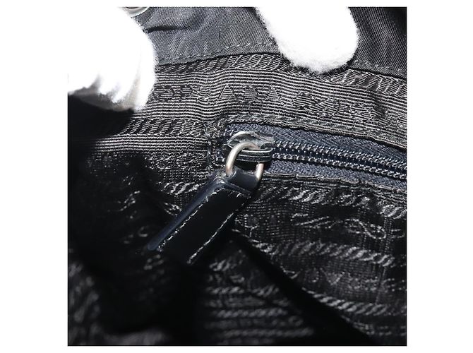 Zaino PRADA Nylon Nero Argento Auth mr2651 - vista 25