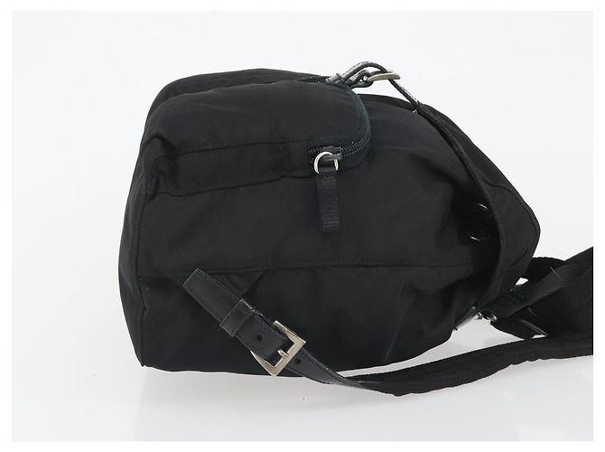 Zaino PRADA Nylon Nero Argento Auth mr2651 - vista 3