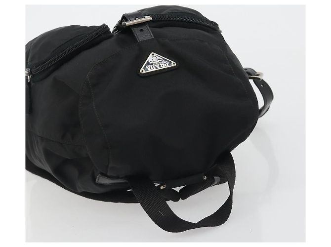 Zaino PRADA Nylon Nero Argento Auth mr2651 - vista 6