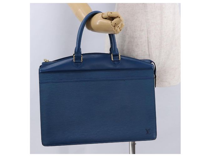 Borsa LOUIS VUITTON Epi Riviera Blu M48185 LV Auth 192907 - vista 21