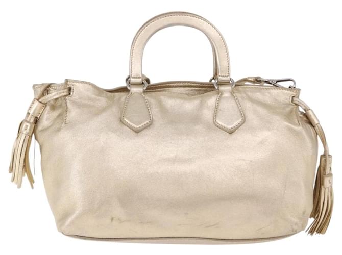 Borsa PRADA in pelle 2way Argento Oro Auth 192120A D'oro - vista 2