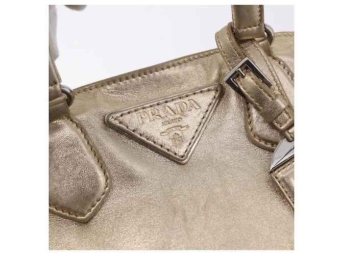Borsa PRADA in pelle 2way Argento Oro Auth 192120A D'oro - vista 21