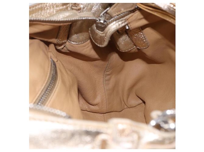 Borsa PRADA in pelle 2way Argento Oro Auth 192120A D'oro - vista 24