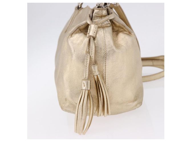 Borsa PRADA in pelle 2way Argento Oro Auth 192120A D'oro - vista 4