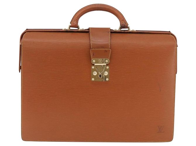 LOUIS VUITTON Epi Serviette Fermoir Bag Zipangu Gold M54358 Auth BA14383 - vista 13