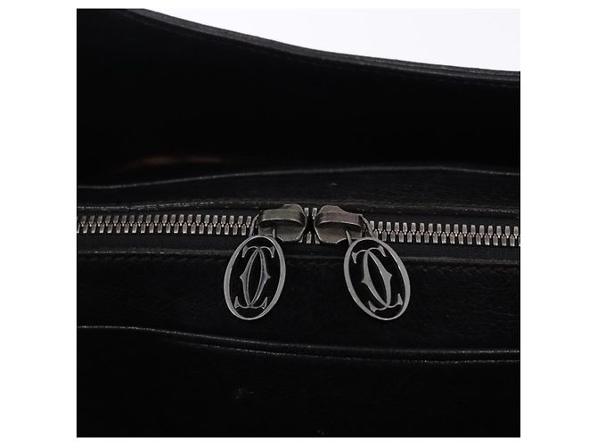 Borsa CARTIER in pelle nera argento Auth BA14473 Nero - vista 10