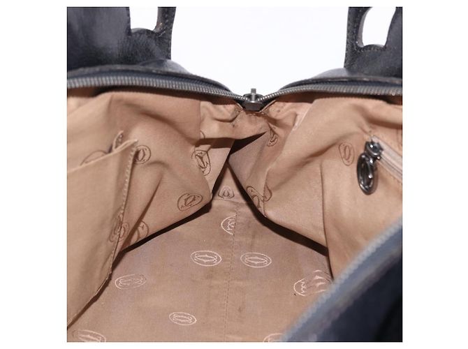 Borsa CARTIER in pelle nera argento Auth BA14473 Nero - vista 19