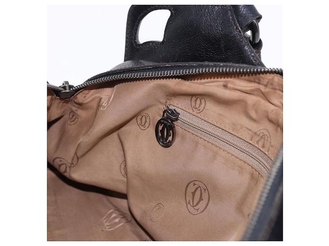 Borsa CARTIER in pelle nera argento Auth BA14473 Nero - vista 20