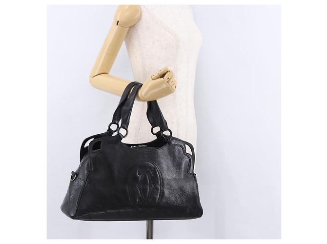 Borsa CARTIER in pelle nera argento Auth BA14473 Nero - vista 23