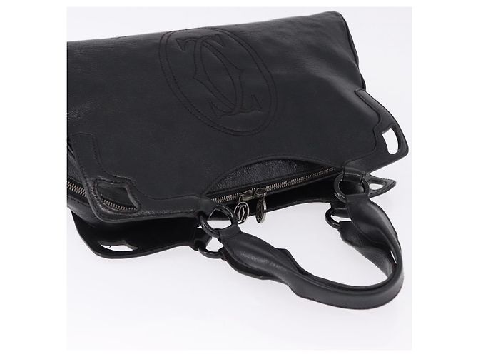 Borsa CARTIER in pelle nera argento Auth BA14473 Nero - vista 6
