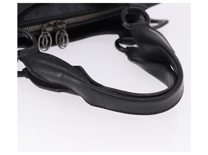 Borsa CARTIER in pelle nera argento Auth BA14473 Nero - vista 7