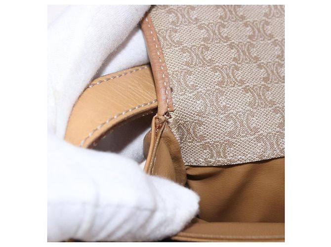 Céline Borsa a Spalla CELINE Macadam Canvas Beige Oro Aut 191901 D'oro - vista 9