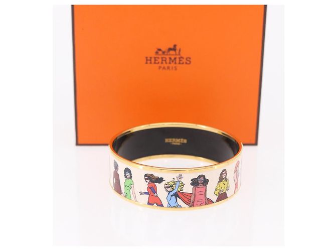 Hermès HERMES Emaille GM Beach Armband Metall Gold Tone Auth 190673M - Ansicht 11