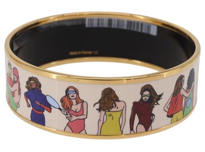 Hermès HERMES Emaille GM Beach Armband Metall Gold Tone Auth 190673M - Ansicht 3