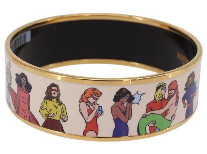 Hermès HERMES Emaille GM Beach Armband Metall Gold Tone Auth 190673M - Ansicht 4