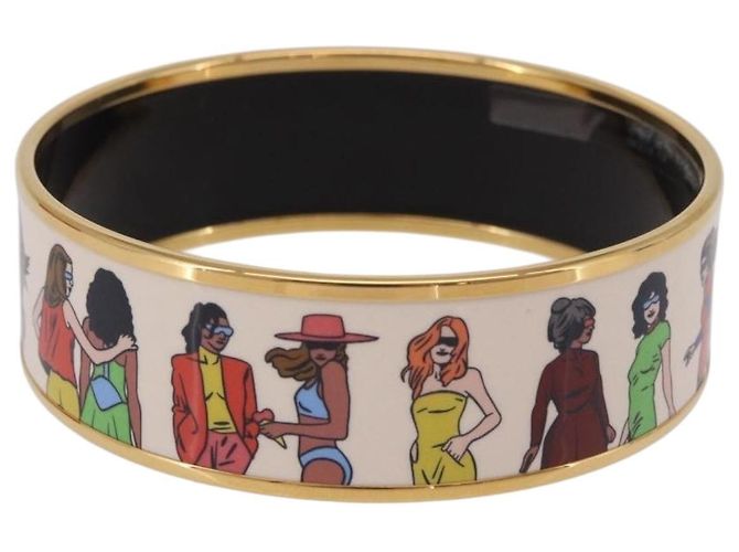Hermès HERMES Emaille GM Beach Armband Metall Gold Tone Auth 190673M - Ansicht 5