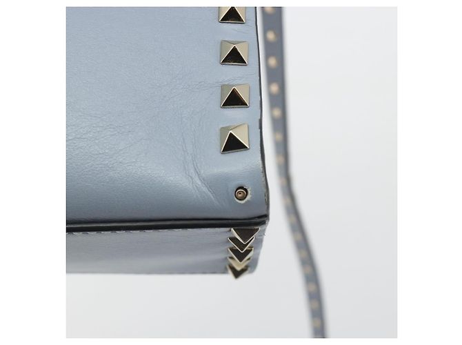 Borsa VALENTINO Rock Studs in pelle 2way Azzurro chiaro Oro Auth BA14388 D'oro Blu chiaro - vista 10