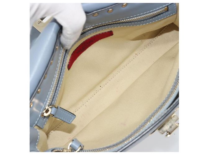 Borsa VALENTINO Rock Studs in pelle 2way Azzurro chiaro Oro Auth BA14388 D'oro Blu chiaro - vista 11