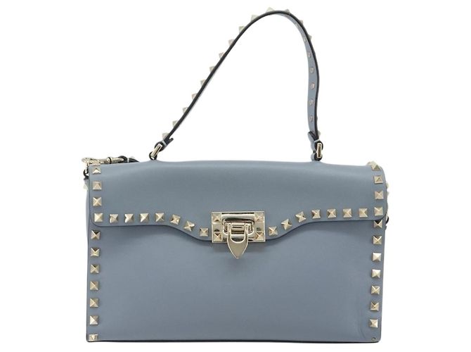 Borsa VALENTINO Rock Studs in pelle 2way Azzurro chiaro Oro Auth BA14388 D'oro Blu chiaro - vista 13