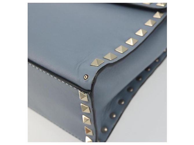 Borsa VALENTINO Rock Studs in pelle 2way Azzurro chiaro Oro Auth BA14388 D'oro Blu chiaro - vista 15
