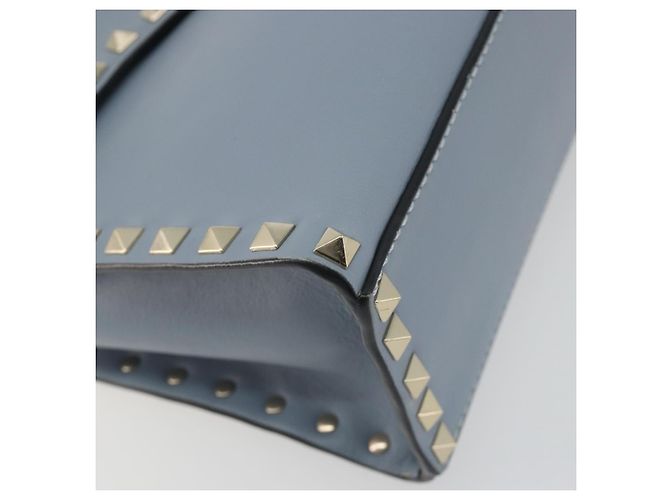 Borsa VALENTINO Rock Studs in pelle 2way Azzurro chiaro Oro Auth BA14388 D'oro Blu chiaro - vista 16