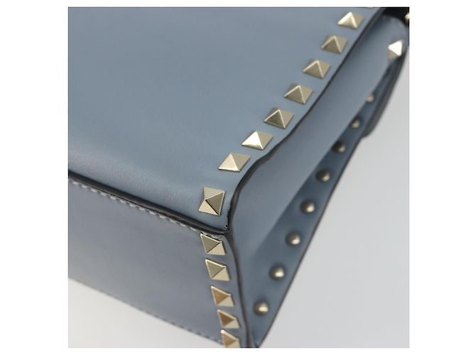 Borsa VALENTINO Rock Studs in pelle 2way Azzurro chiaro Oro Auth BA14388 D'oro Blu chiaro - vista 17