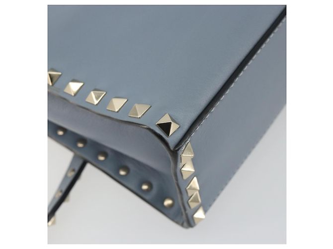Borsa VALENTINO Rock Studs in pelle 2way Azzurro chiaro Oro Auth BA14388 D'oro Blu chiaro - vista 18