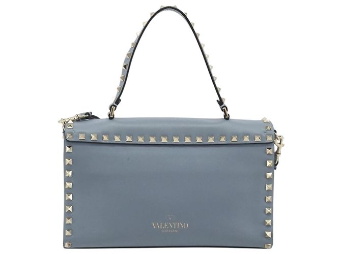 Borsa VALENTINO Rock Studs in pelle 2way Azzurro chiaro Oro Auth BA14388 D'oro Blu chiaro - vista 2
