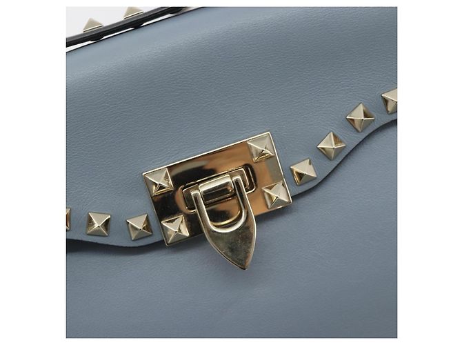 Borsa VALENTINO Rock Studs in pelle 2way Azzurro chiaro Oro Auth BA14388 D'oro Blu chiaro - vista 20