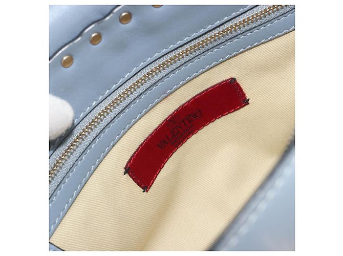 Borsa VALENTINO Rock Studs in pelle 2way Azzurro chiaro Oro Auth BA14388 D'oro Blu chiaro - vista 22