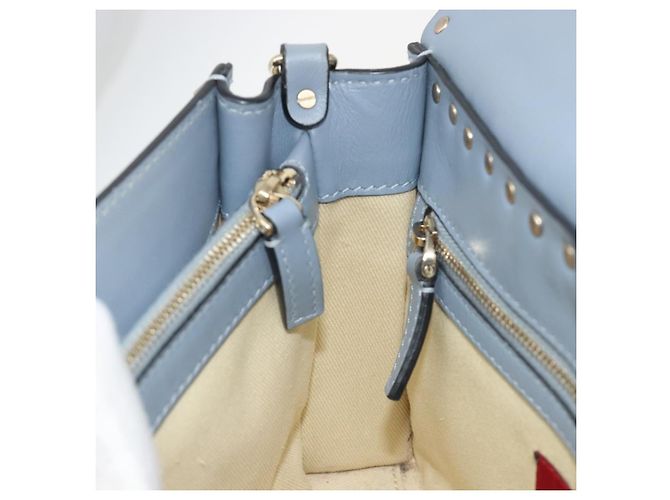 Borsa VALENTINO Rock Studs in pelle 2way Azzurro chiaro Oro Auth BA14388 D'oro Blu chiaro - vista 24