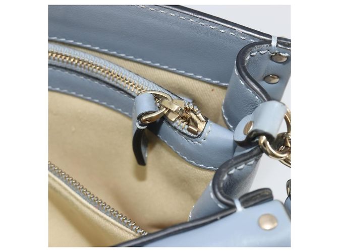Borsa VALENTINO Rock Studs in pelle 2way Azzurro chiaro Oro Auth BA14388 D'oro Blu chiaro - vista 27