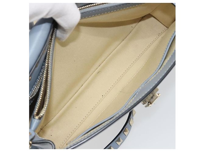 Borsa VALENTINO Rock Studs in pelle 2way Azzurro chiaro Oro Auth BA14388 D'oro Blu chiaro - vista 29