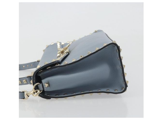 Borsa VALENTINO Rock Studs in pelle 2way Azzurro chiaro Oro Auth BA14388 D'oro Blu chiaro - vista 4