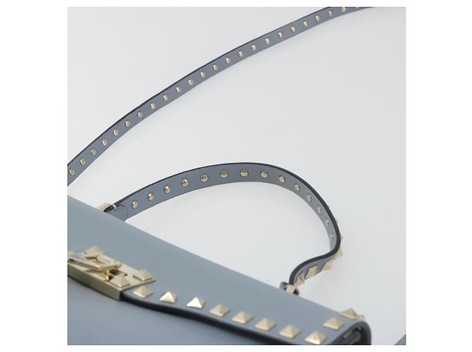 Borsa VALENTINO Rock Studs in pelle 2way Azzurro chiaro Oro Auth BA14388 D'oro Blu chiaro - vista 8