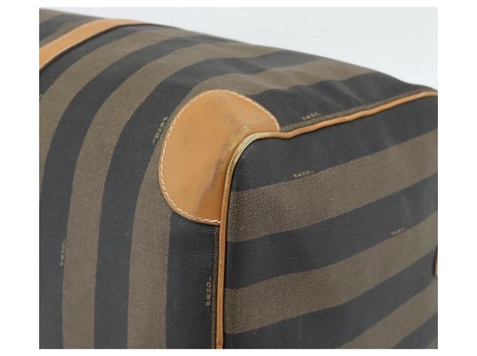 Pequin Borsa Boston FENDI in tela Pecan PVC 2way Nero Marrone Auth fm5392 - vista 16