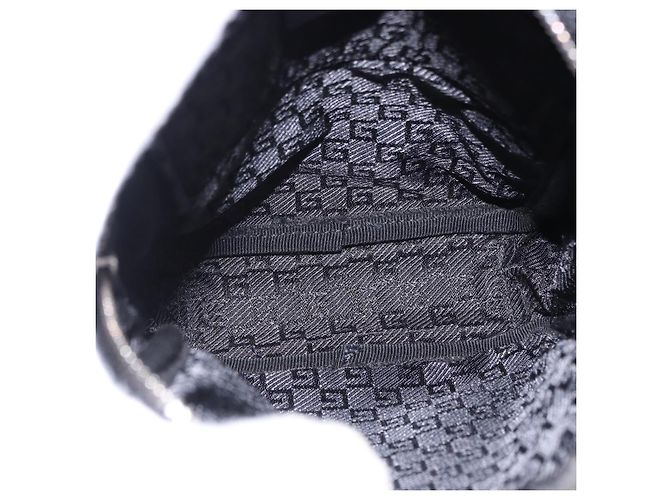 Borsa a tracolla GUCCI Tela Nero Argento 101680 Auth bs36230 - vista 11