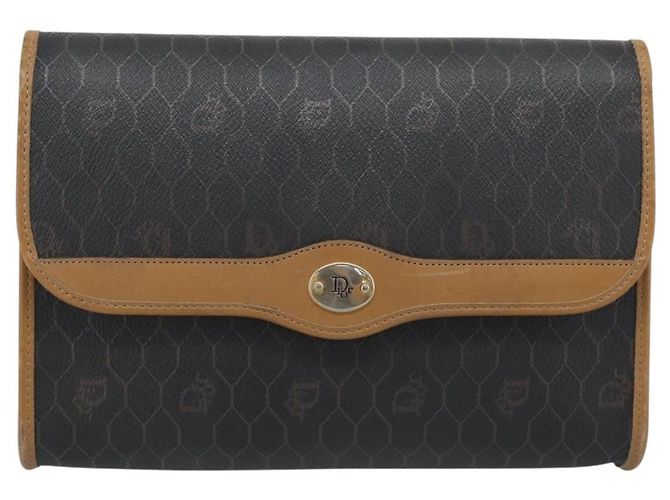 Borsa a tracolla con catena Christian Dior Honeycomb Canvas PVC Nero Oro Auth ep15113 D'oro - vista 13