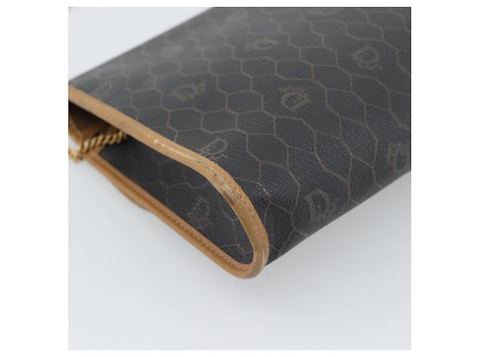 Borsa a tracolla con catena Christian Dior Honeycomb Canvas PVC Nero Oro Auth ep15113 D'oro - vista 16