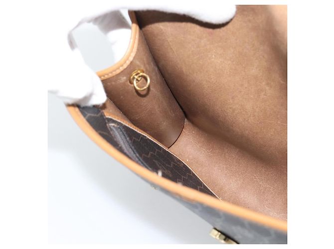 Borsa a tracolla con catena Christian Dior Honeycomb Canvas PVC Nero Oro Auth ep15113 D'oro - vista 18