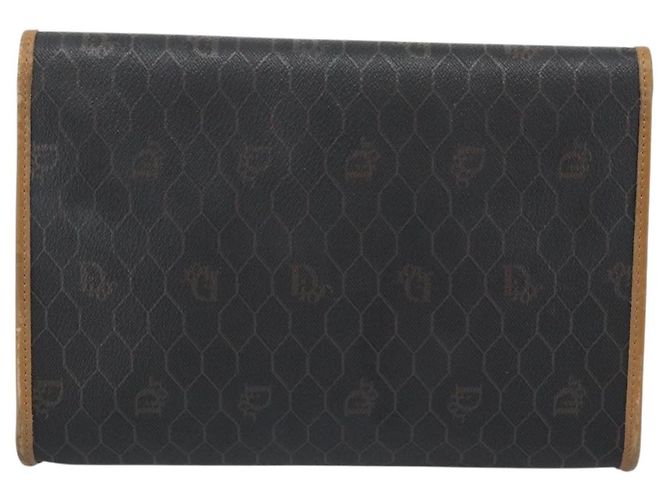 Borsa a tracolla con catena Christian Dior Honeycomb Canvas PVC Nero Oro Auth ep15113 D'oro - vista 2