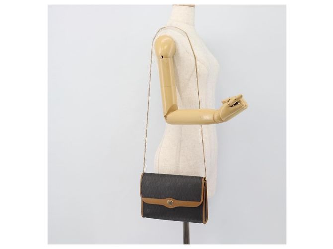 Borsa a tracolla con catena Christian Dior Honeycomb Canvas PVC Nero Oro Auth ep15113 D'oro - vista 20
