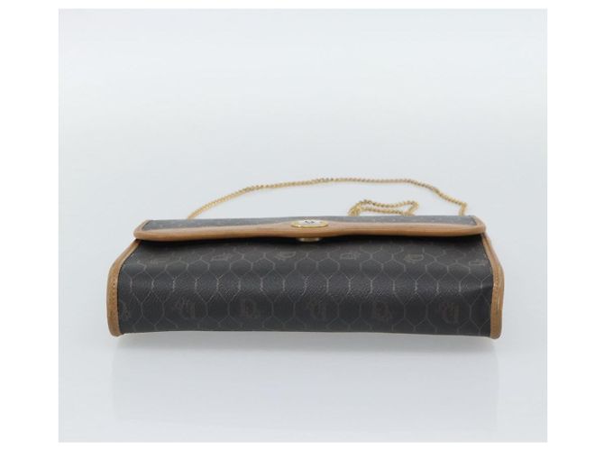 Borsa a tracolla con catena Christian Dior Honeycomb Canvas PVC Nero Oro Auth ep15113 D'oro - vista 5