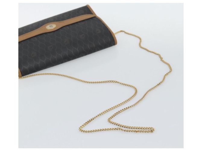Borsa a tracolla con catena Christian Dior Honeycomb Canvas PVC Nero Oro Auth ep15113 D'oro - vista 7